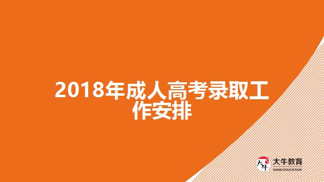 2018年成人高考錄取工作安排