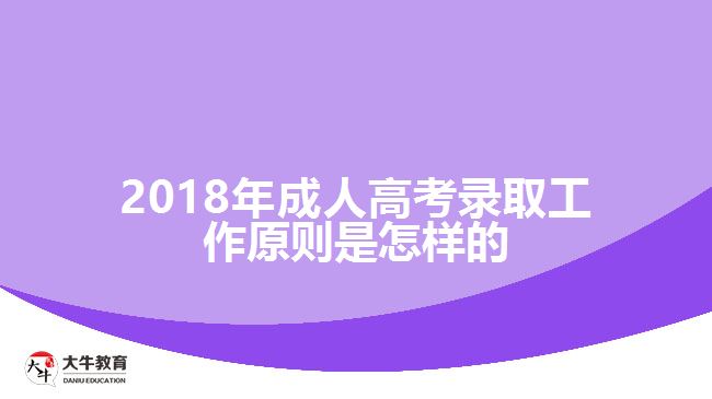 2018年成人高考錄取工作原則是怎樣的