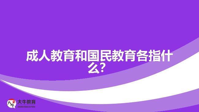 成人教育和國民教育各指什么？