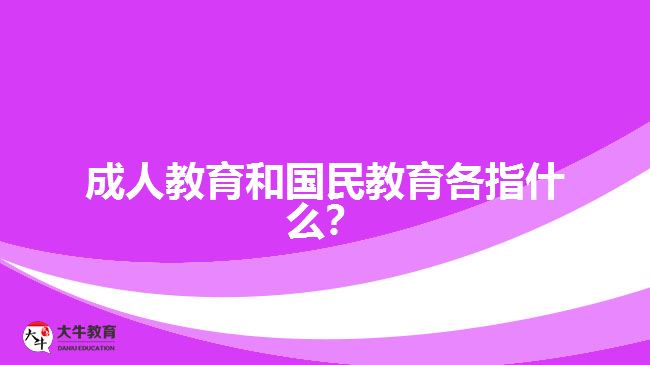 成人教育和國民教育