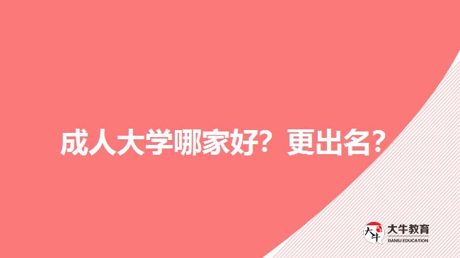 成人大學(xué)哪家好？更出名？