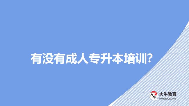 有沒有成人專升本培訓(xùn)？