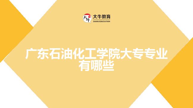 廣東石油化工學(xué)院大專專業(yè)有哪些?