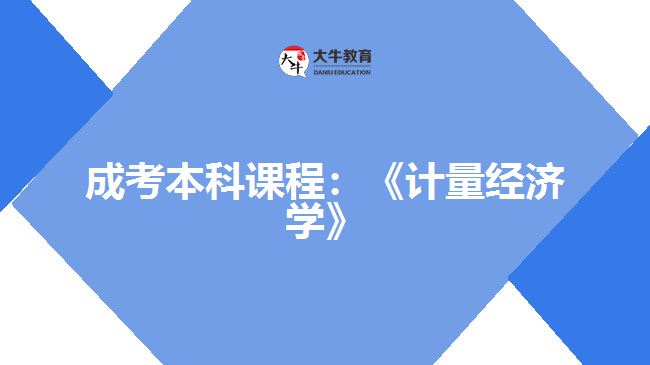 成考本科課程計量經(jīng)濟學