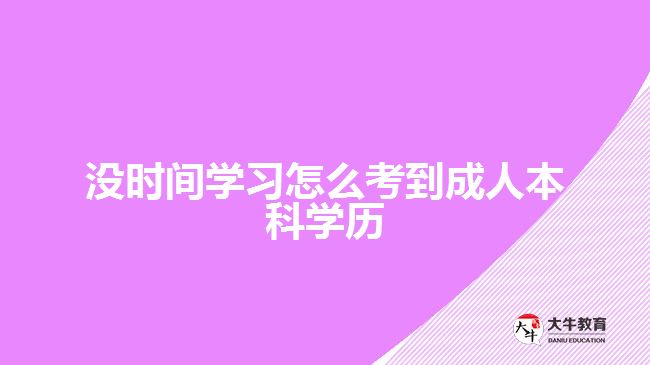 沒時間學(xué)習(xí)考到成人本科學(xué)歷