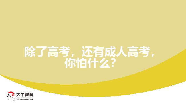 除了高考，還有成人高考，你怕什么？