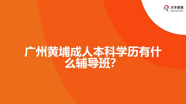 廣州黃埔成人本科學(xué)歷有什么輔導(dǎo)班？