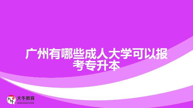 廣州有哪些成人大學(xué)可以報考專升本？