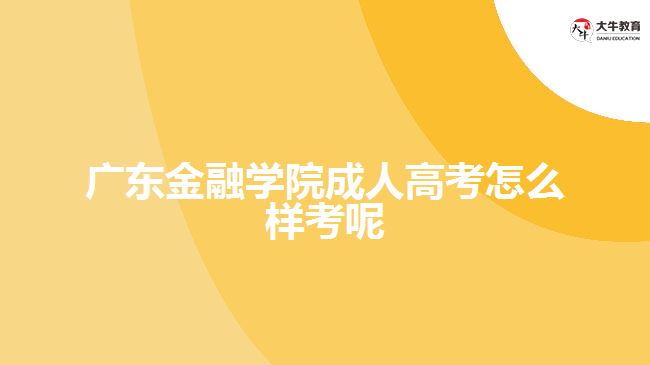 廣東金融學(xué)院成人高考