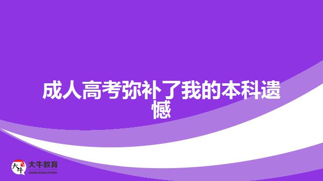 成人高考彌補(bǔ)了我的本科遺憾