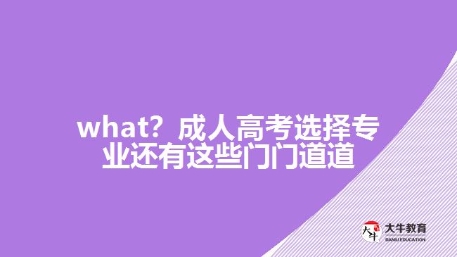 what？成人高考選擇專業(yè)還有這些門門道道