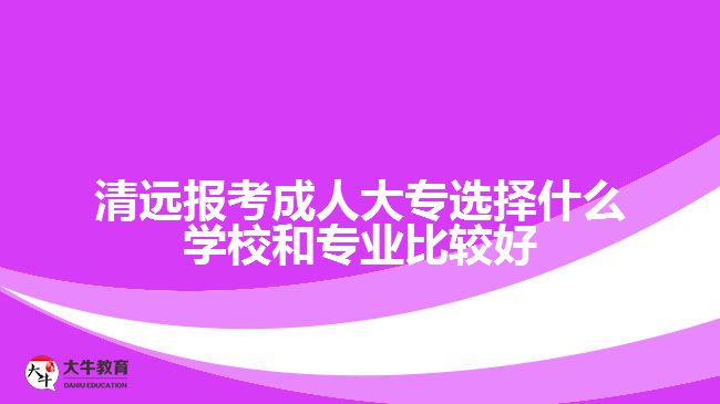 清遠(yuǎn)報(bào)考成人大專選擇什么學(xué)校和專業(yè)比較好