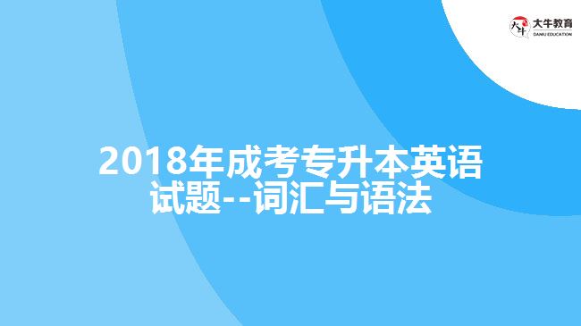 2018年成考專升本英語(yǔ)試題--詞匯與語(yǔ)法