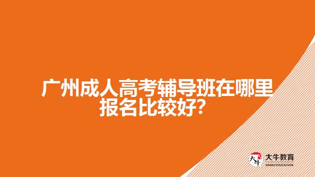 廣州成人高考輔導(dǎo)班在哪里報(bào)名比較好？