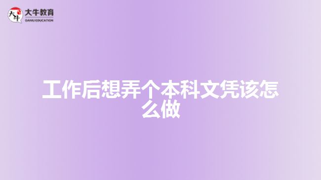 工作后想弄個(gè)本科文憑該怎么做