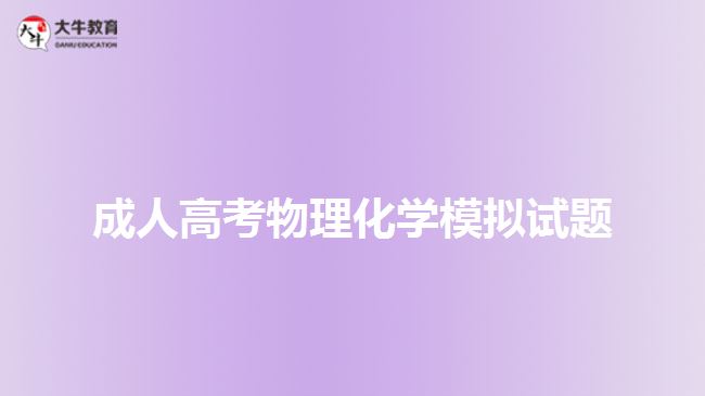 成人高考物理化學(xué)模擬試題