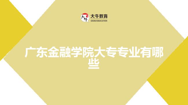 廣東金融學(xué)院大專專業(yè)