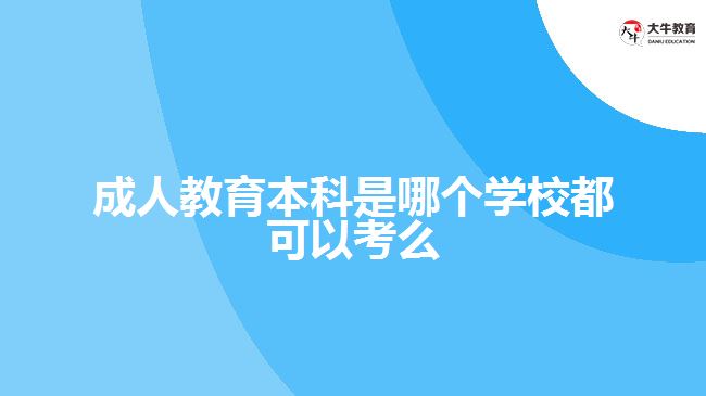 成人教育本科是哪個學(xué)校都可以考么