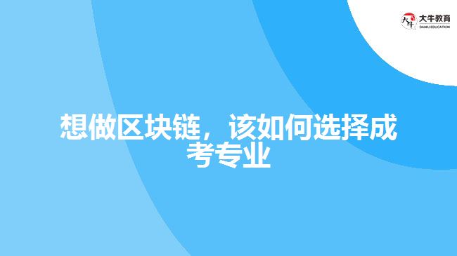 想做區(qū)塊鏈，該如何選擇成考專業(yè)