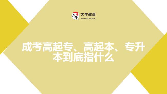 成考高起專、高起本、專升本到底指什么