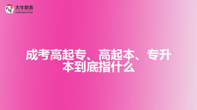 成考高起專、高起本、專升本到底指什么