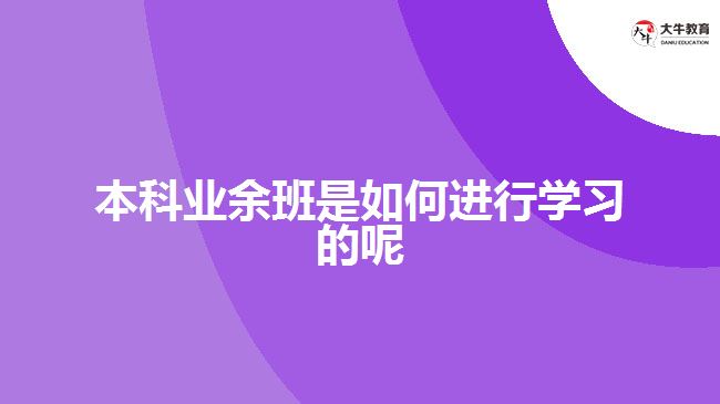 本科業(yè)余班是如何進(jìn)行學(xué)習(xí)的呢