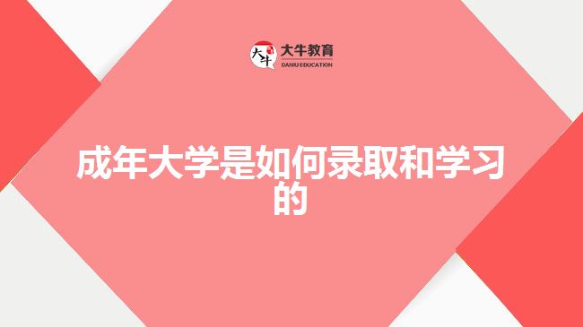 成年大學是如何錄取和學習的