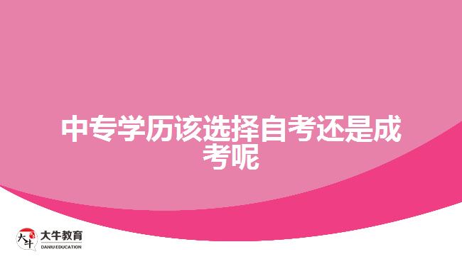 中專學歷該選擇自考還是成考呢