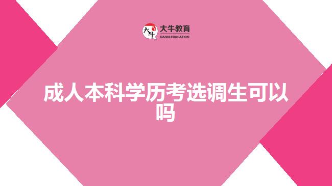 成人本科學(xué)歷考選調(diào)生可以嗎