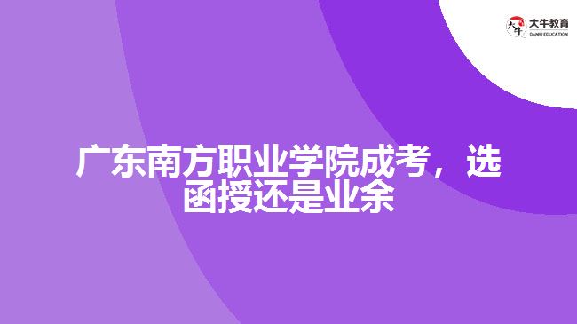 廣東南方職業(yè)學(xué)院成考，選函授還是業(yè)余