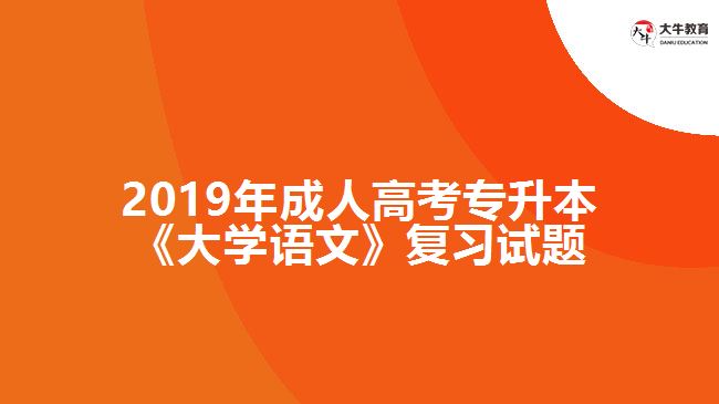 2019年成人高考專升本《大學(xué)語(yǔ)文》復(fù)習(xí)試題