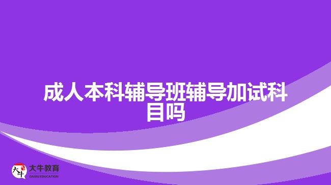 成人本科輔導班輔導加試科目嗎