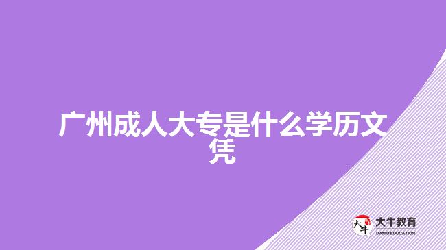 廣州成人大專是什么學(xué)歷文憑