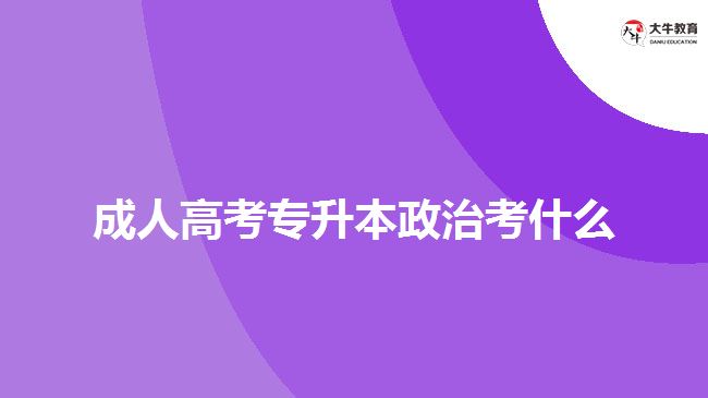 成人高考專(zhuān)升本政治考什么