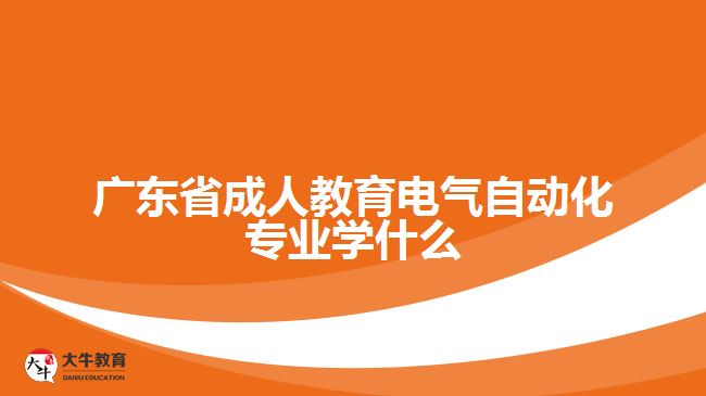 廣東省成人教育電氣自動化專業(yè)學(xué)什么