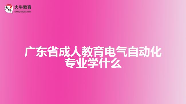 廣東省成人教育電氣自動化專業(yè)學(xué)什么