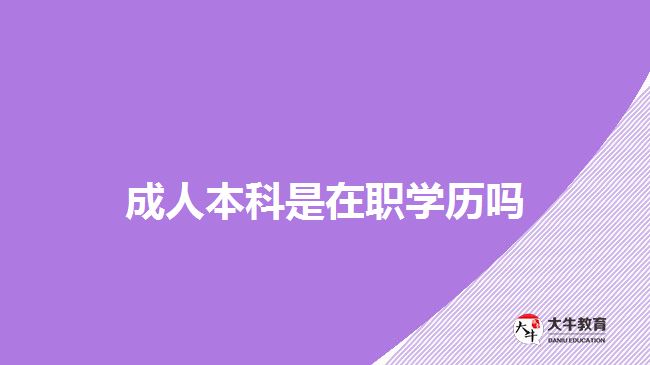 成人本科是在職學歷嗎