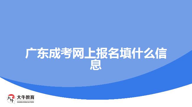 廣東成考網上報名填什么信息