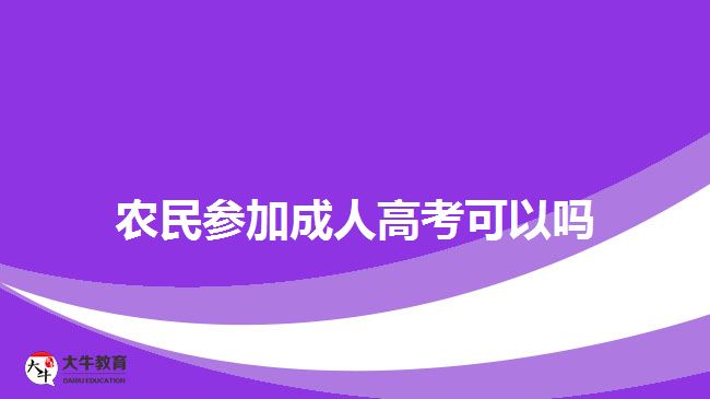 農(nóng)民參加成人高考可以嗎