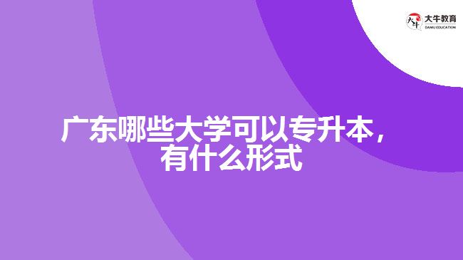 廣東哪些大學(xué)可以專升本，有什么形式