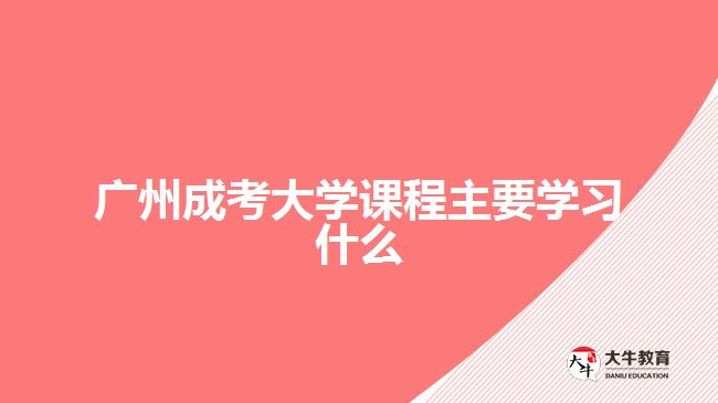 廣州成考大學課程主要學習什么