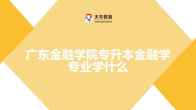 廣東金融學院專升本金融學專業(yè)學什么