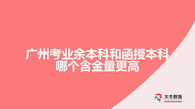 廣州考業(yè)余本科和函授本科哪個含金量更高