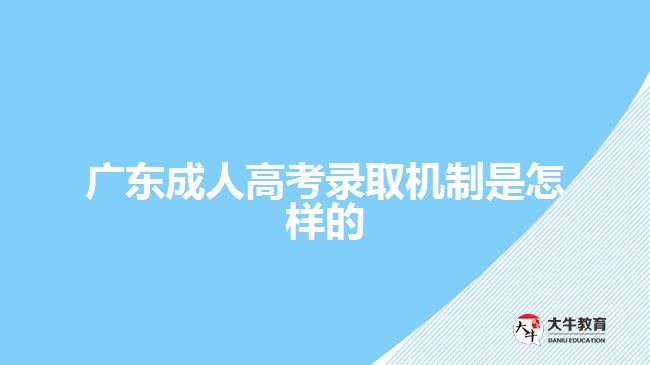 廣東成人高考錄取機(jī)制是怎樣的