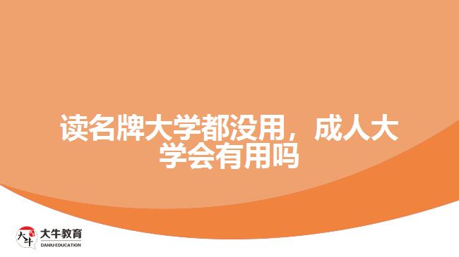 讀名牌大學(xué)都沒用，成人大學(xué)會(huì)有用嗎