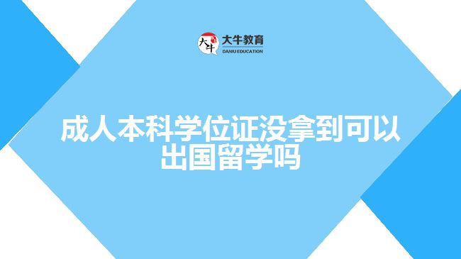 成人本科學(xué)位證沒拿到可以出國留學(xué)嗎