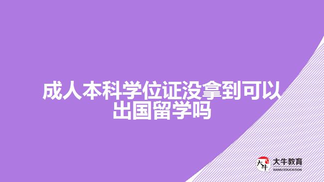 成人本科學位證沒拿到可以出國留學嗎