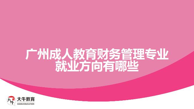 廣州成人教育財務(wù)管理專業(yè)就業(yè)方向有哪些