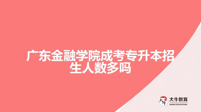 廣東金融學(xué)院成考專升本招生人數(shù)多嗎