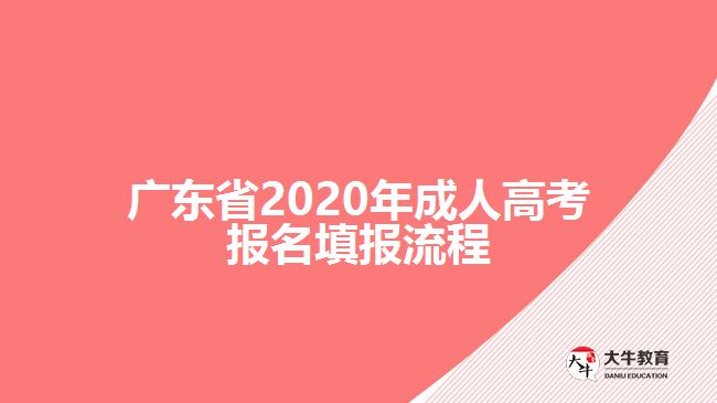 廣東省2020年成人高考報名填報流程